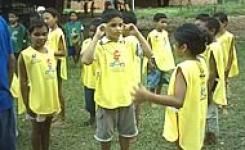 Crianas atendidas pelo projeto em atividade cultural