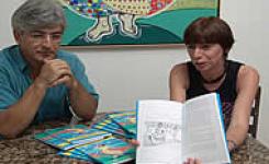 Professora Beleni e o artista plstico Claudyo Casares